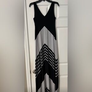Maurices Black and White Chevron Maxi Dress